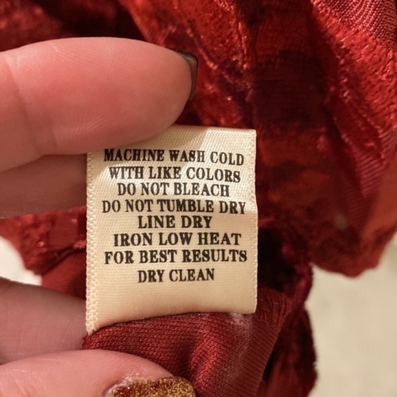 NWT Velvet Red Floral bohemian Dress - Picture 10 of 10